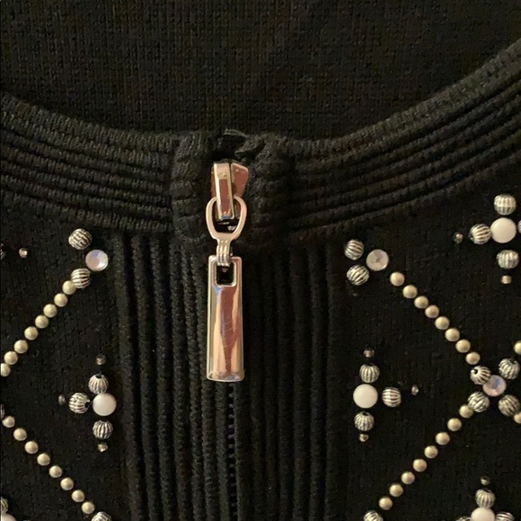 Classic Black with Pearl Detail SZ S Black Sweater - Picture 3 of 6